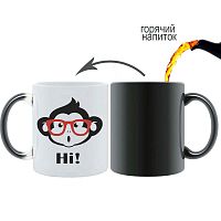 Кружка-хамелеон с принтом HI!