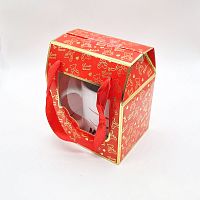 Подарочная коробка с окошком и ручками для кружек