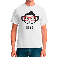 Мужская футболка комфорт с принтом HI!